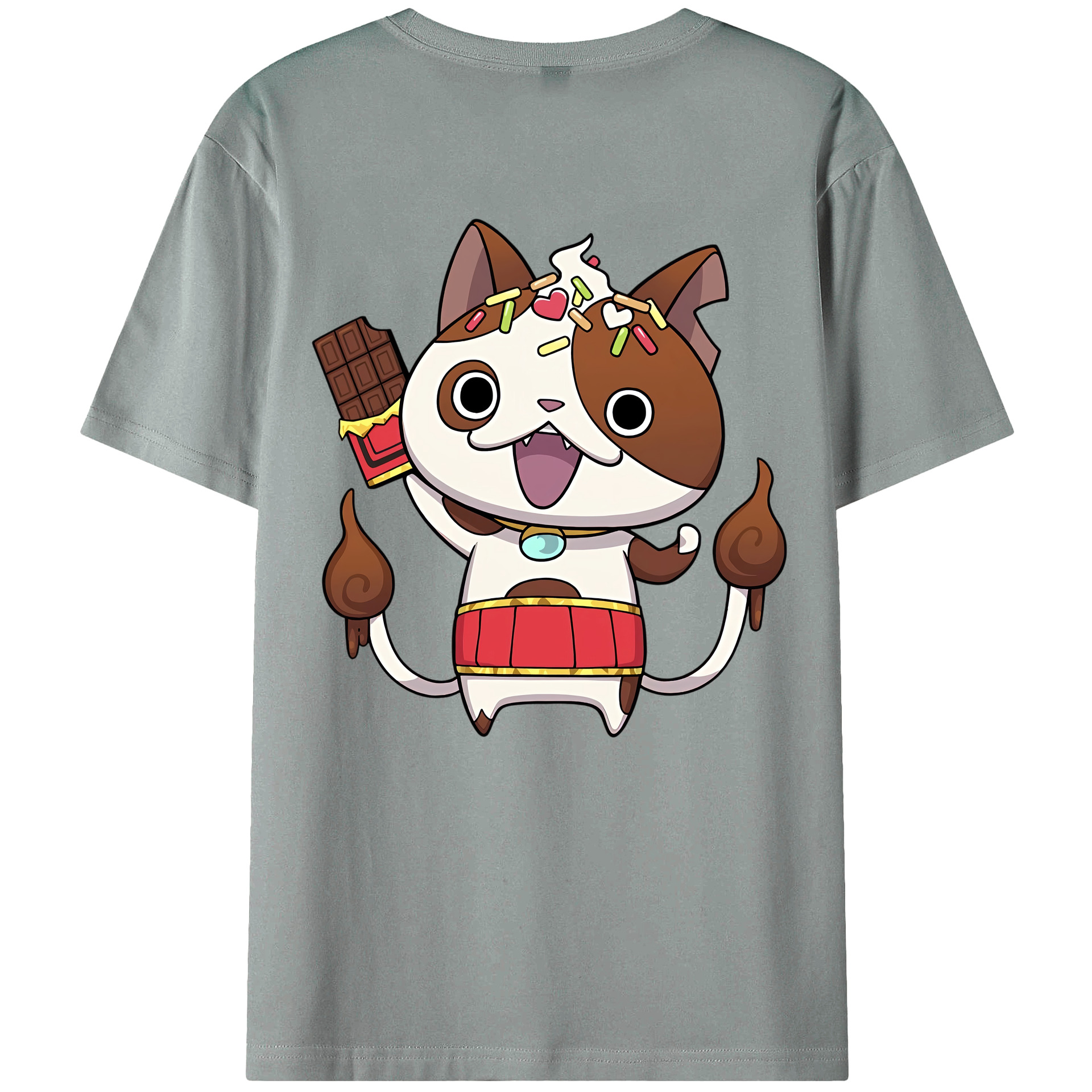 （画像用） 妖怪ウォッチ Yo-kai Watch 綿100％ メンズ半袖Tシャツ（バックプリント） 通気性